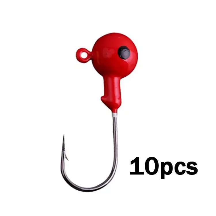 10pcs Jig Head Hook 3.5g5g7g10g12g14g18g Fishing Hook coloured painted eye