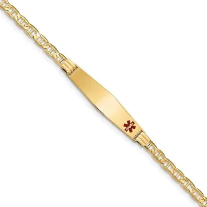 14K Yellow Gold Anchor Link Medical ID Bracelet