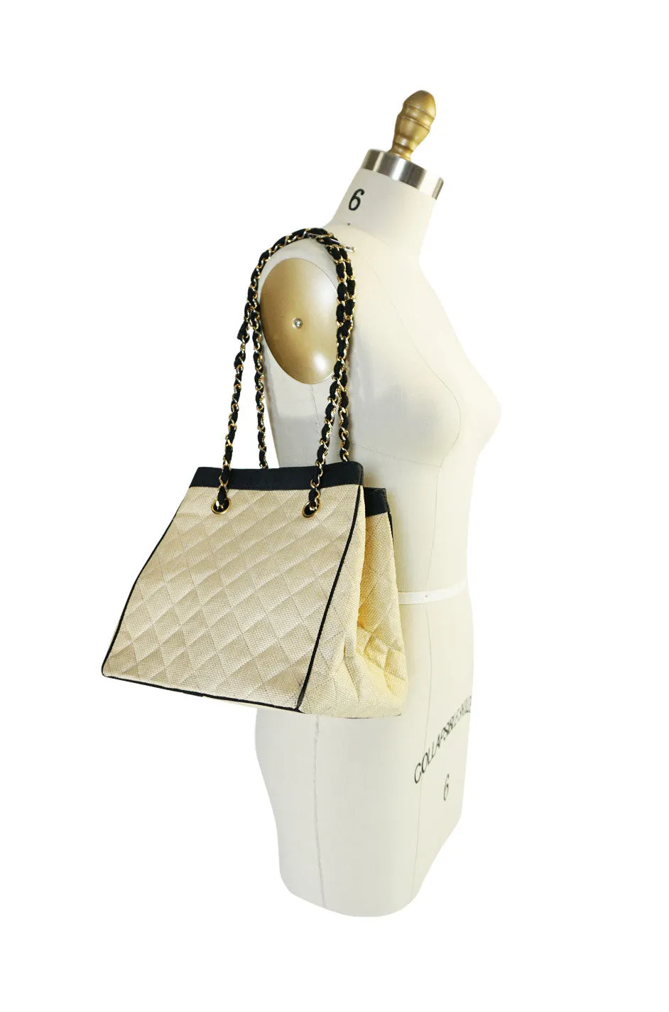 1991 Chanel Ad Campaign Logo Raffia Box Bag