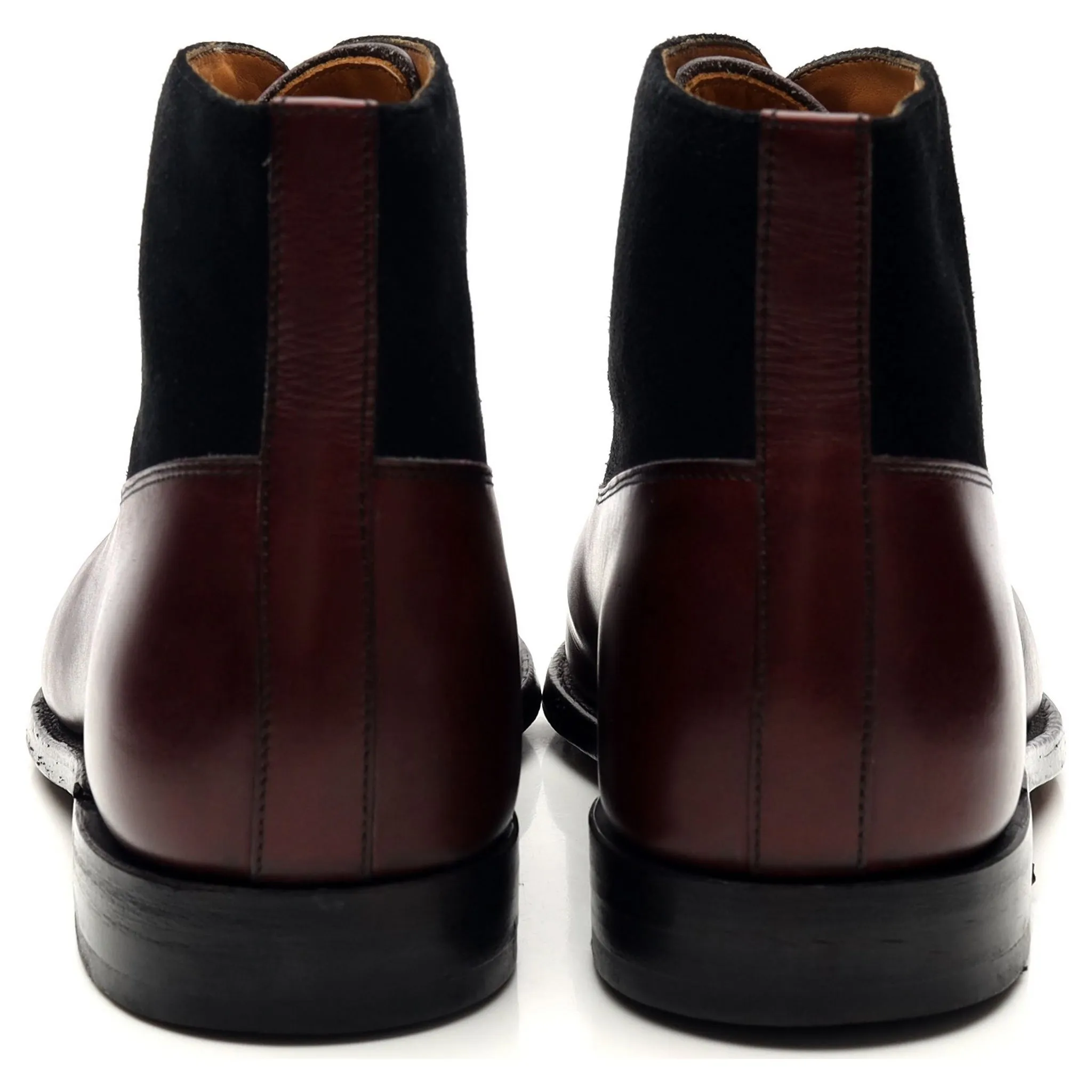 '21853' Burgundy Leather Boots UK 9.5