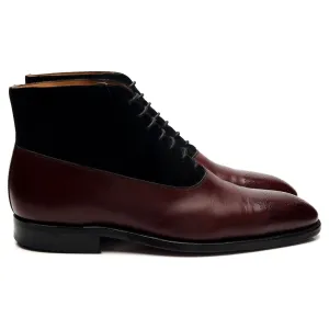'21853' Burgundy Leather Boots UK 9.5