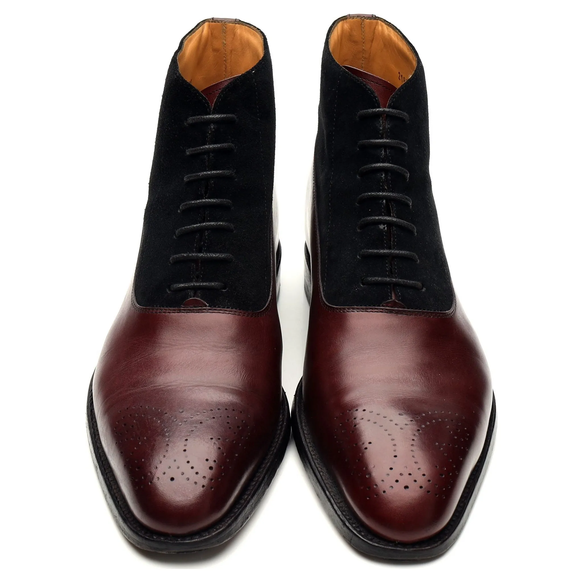'21853' Burgundy Leather Boots UK 9.5