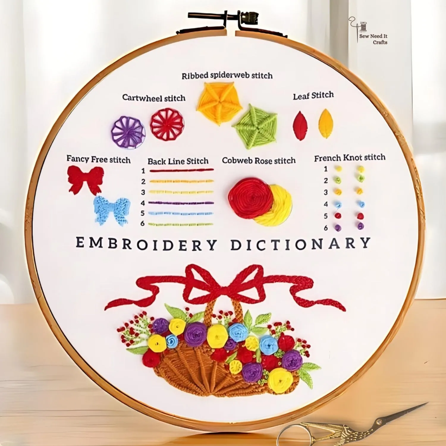 3 Pieces Set Starter Novice Embroidery Floral Kit