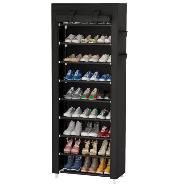 9-Tier Extra Thicken Poles Shoe Rack Stand With Cover