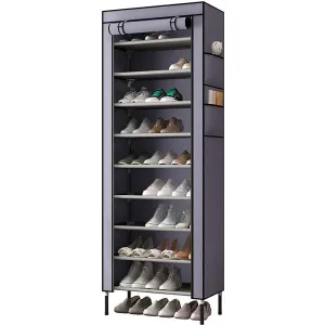 9-Tier Extra Thicken Poles Shoe Rack Stand With Cover
