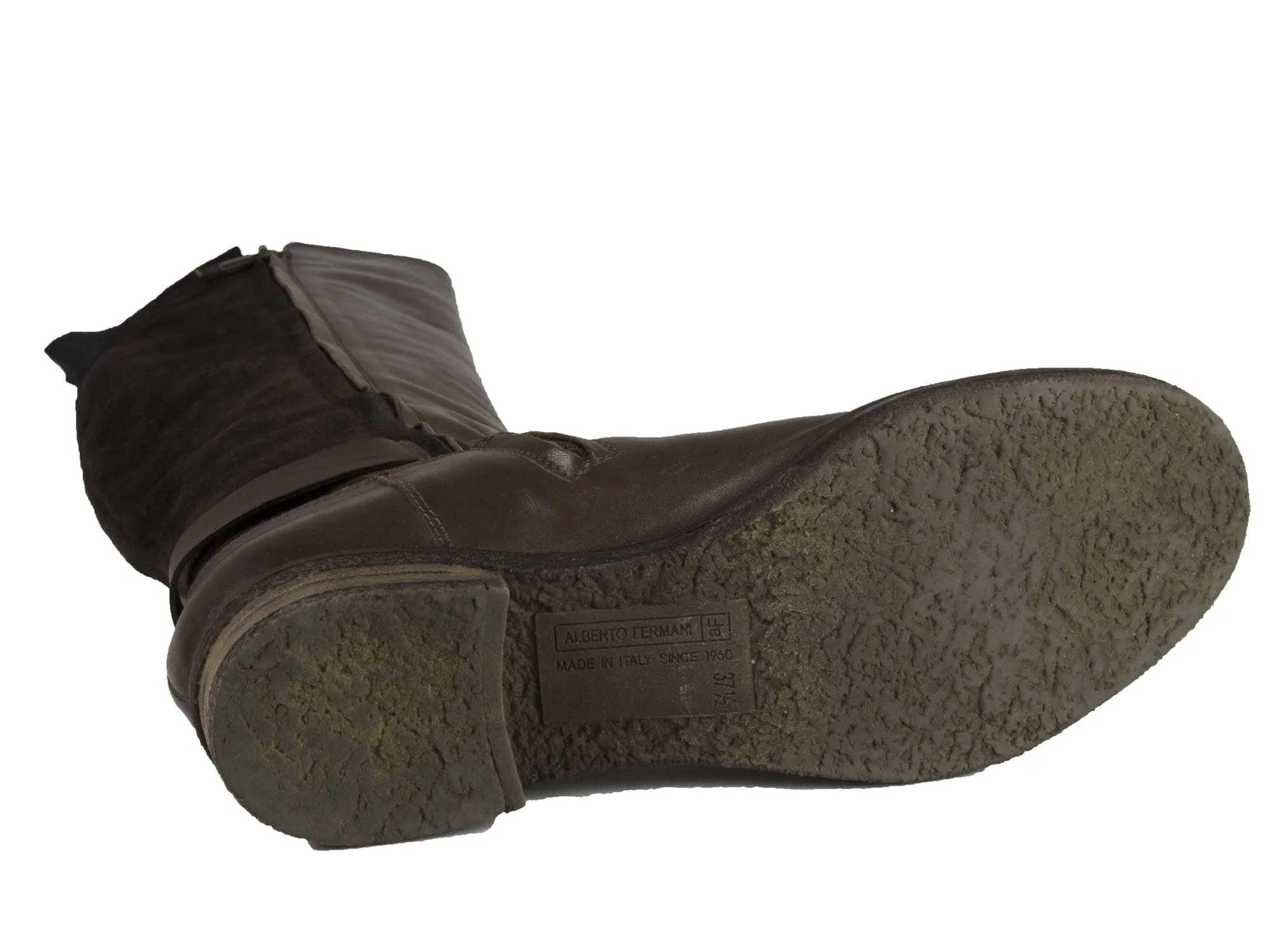 ALBERTO FERMANI Women's Suede/Leather Brown Adria Boots Size 7.5 Floor Model
