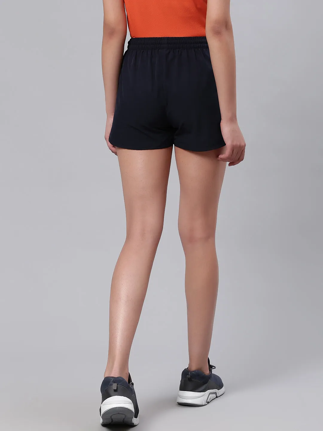 Alcis Women Navy Blue Solid Slim Fit Running Shorts