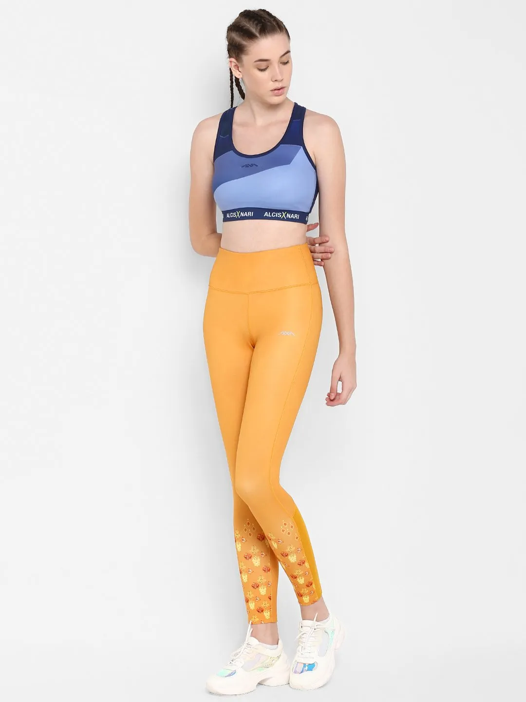 Alcis Women Yellow Solid Tights