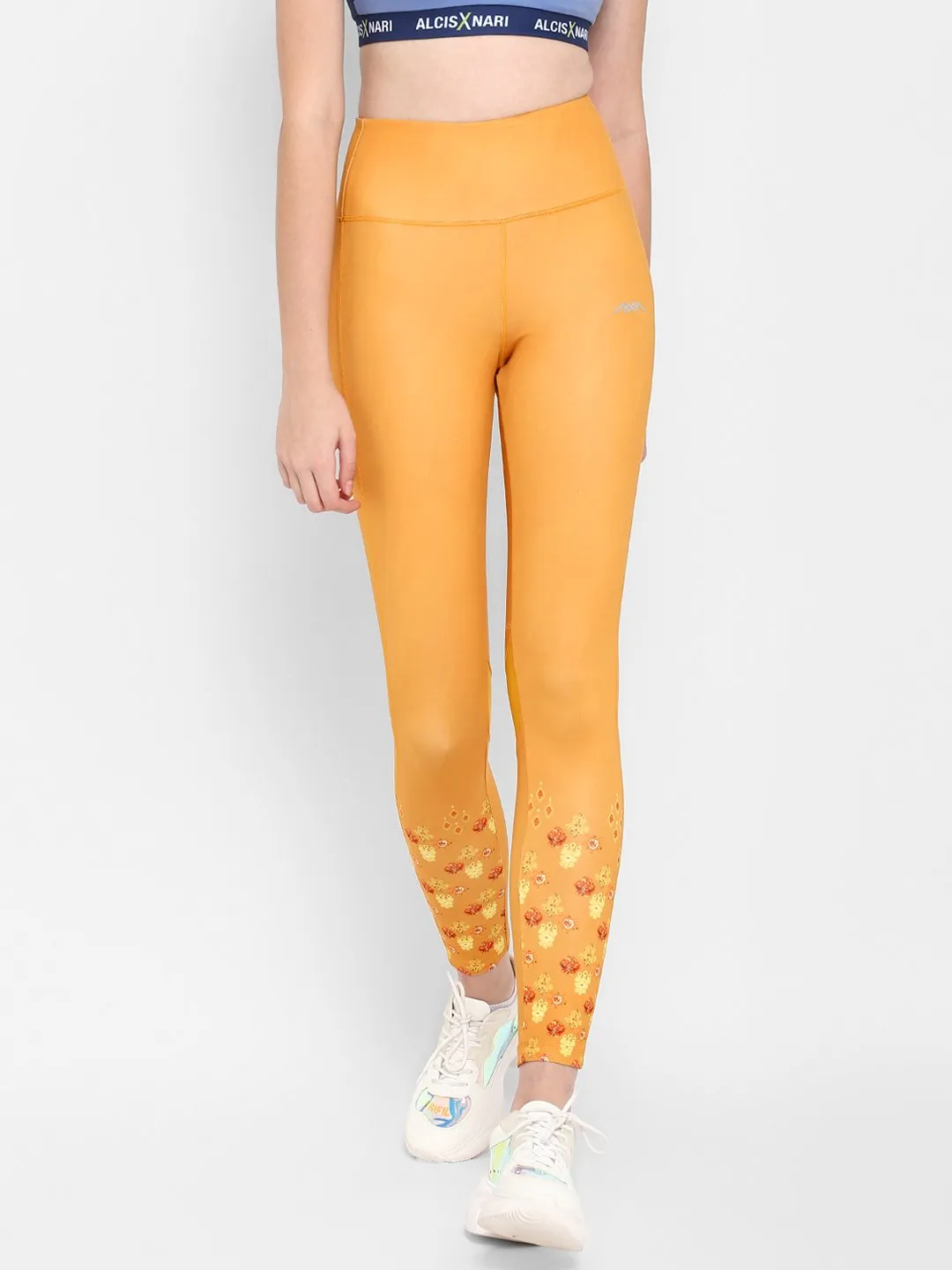 Alcis Women Yellow Solid Tights