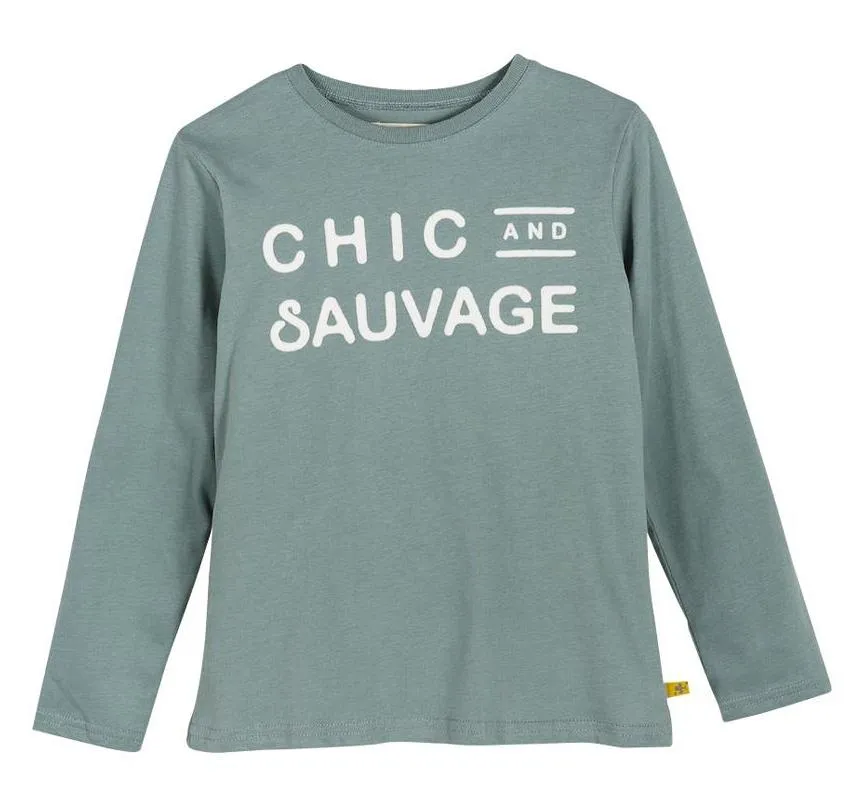 Baby Boy Sage Green "Chic and Sauvage" T Shirt
