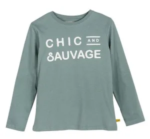 Baby Boy Sage Green "Chic and Sauvage" T Shirt