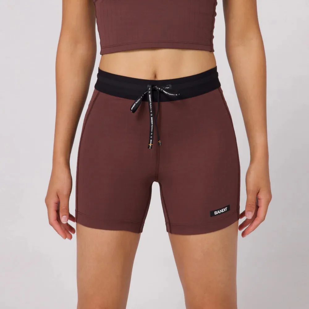Bandit Running Gridlock 5" Women's Compression Shorts - Chocolate