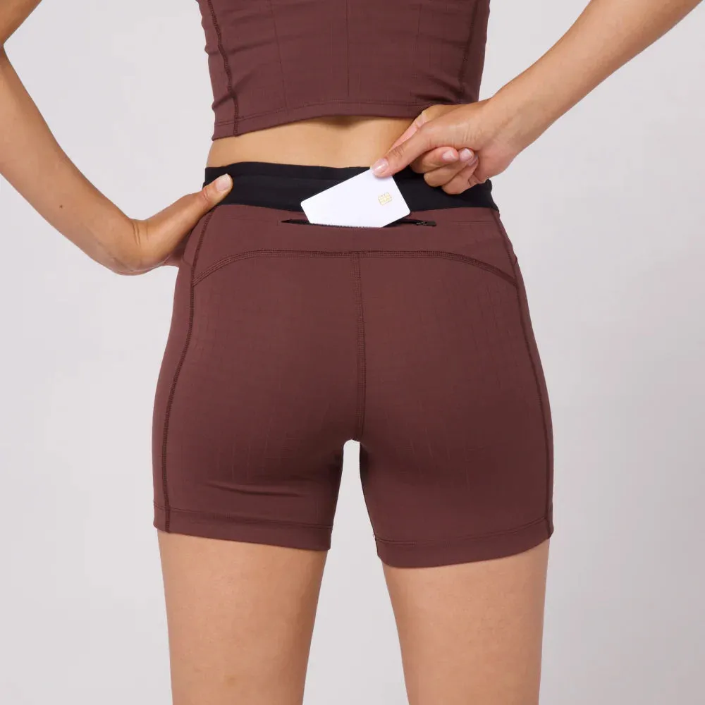 Bandit Running Gridlock 5" Women's Compression Shorts - Chocolate