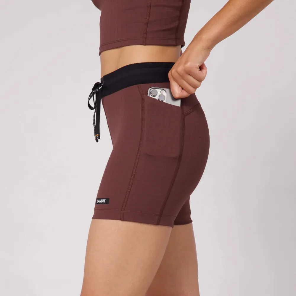 Bandit Running Gridlock 5" Women's Compression Shorts - Chocolate