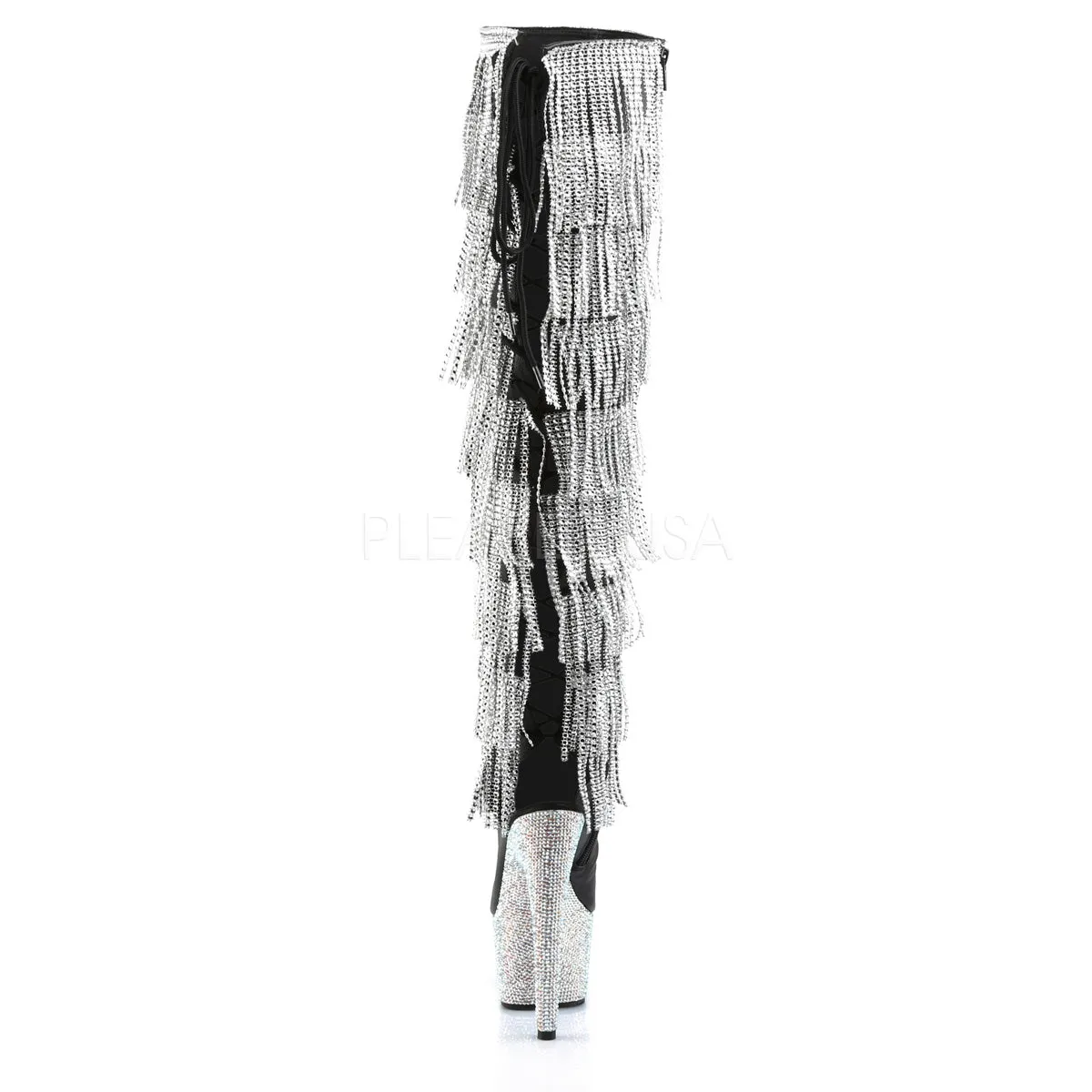 BEJEWELED-3019RSF-7  Black Faux Leather-Silver/Silver Multi RS