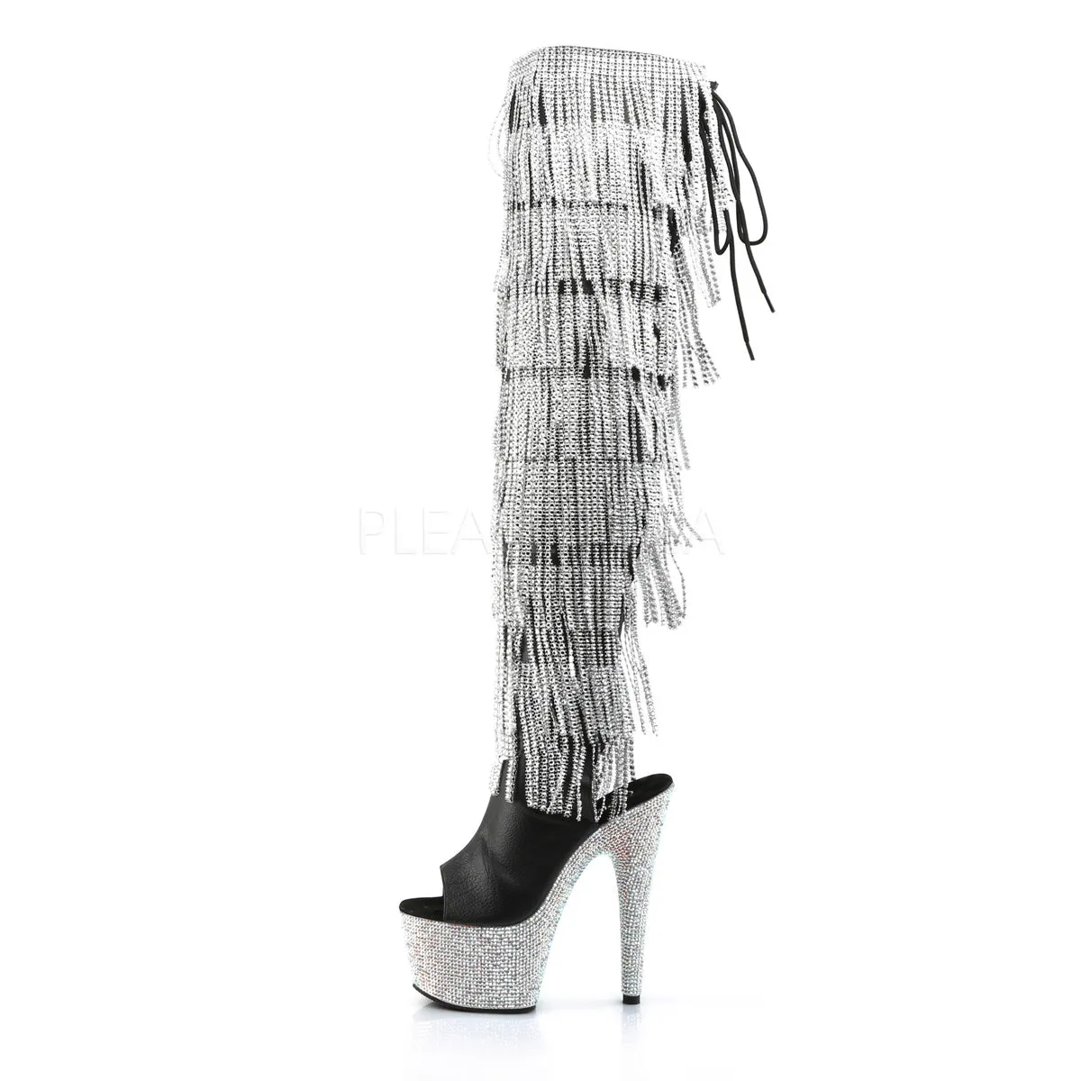 BEJEWELED-3019RSF-7  Black Faux Leather-Silver/Silver Multi RS