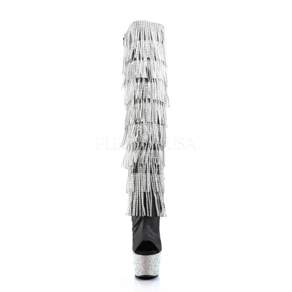 BEJEWELED-3019RSF-7  Black Faux Leather-Silver/Silver Multi RS