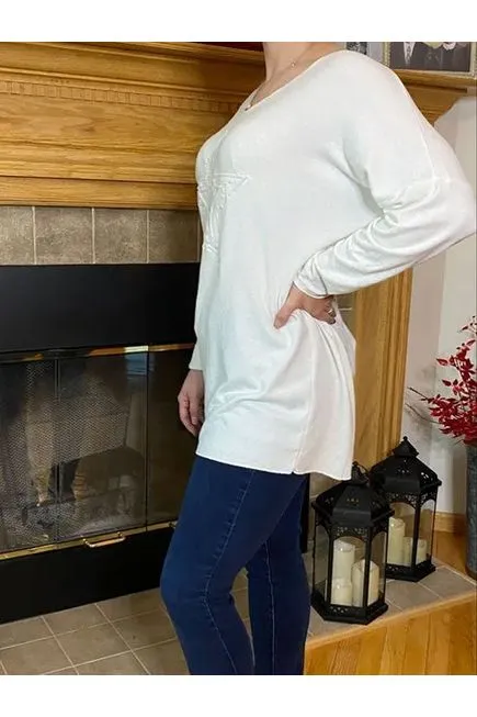 Bella Amore - Embossed Star Sweater - Made in Italy