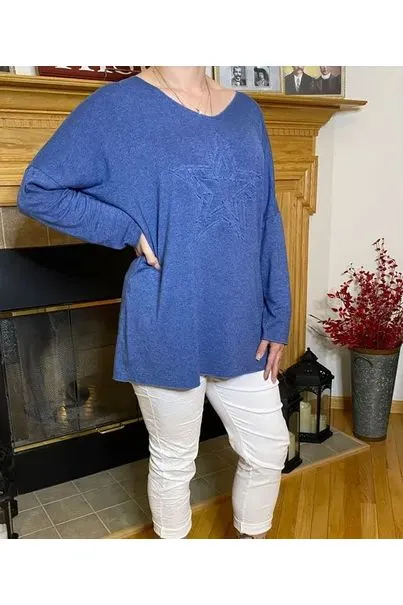 Bella Amore - Embossed Star Sweater - Made in Italy
