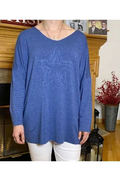 Bella Amore - Embossed Star Sweater - Made in Italy