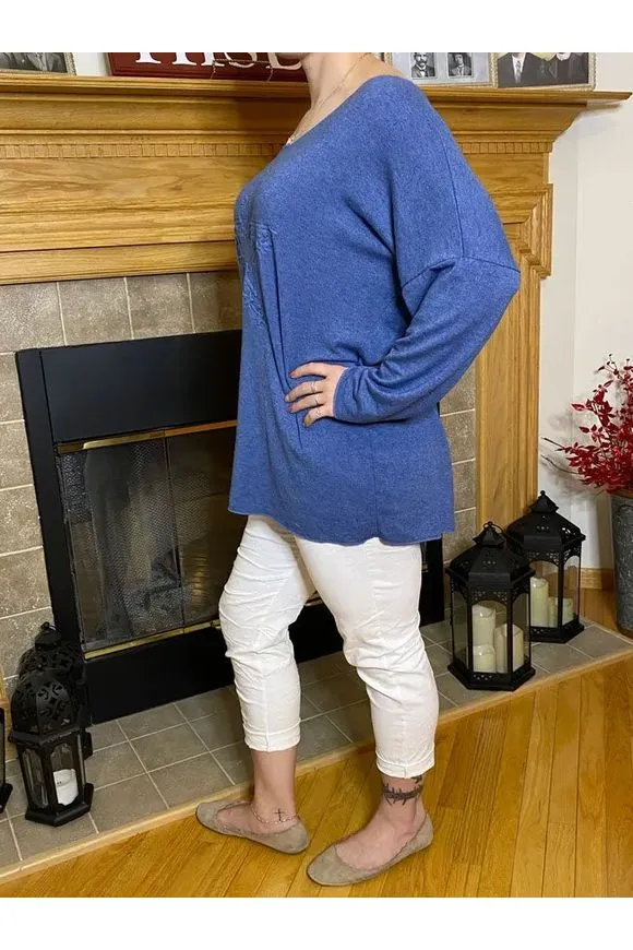 Bella Amore - Embossed Star Sweater - Made in Italy