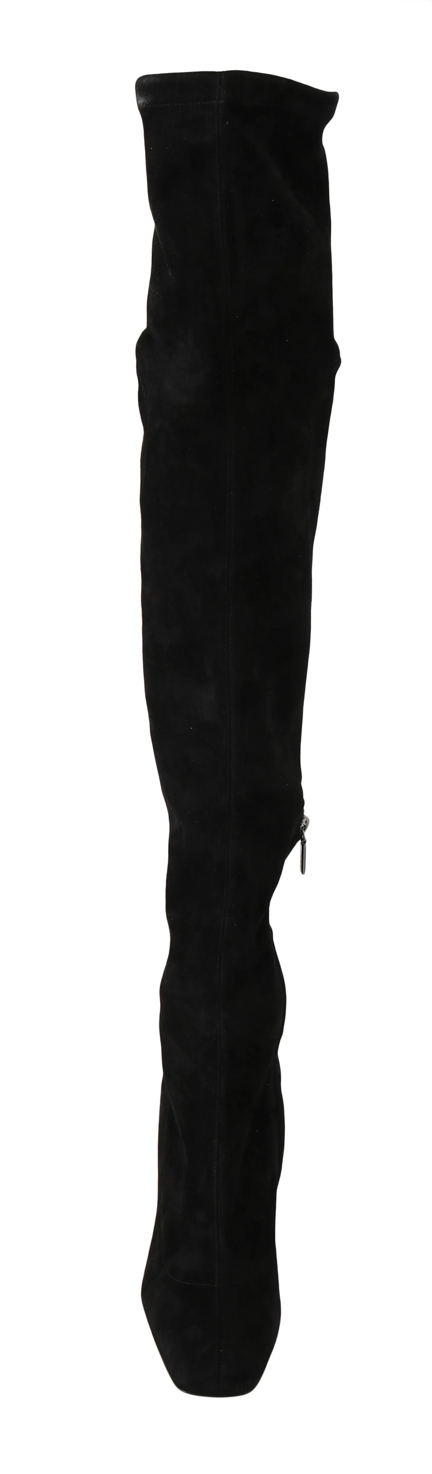 Black Solid Suede Over Knee Boots