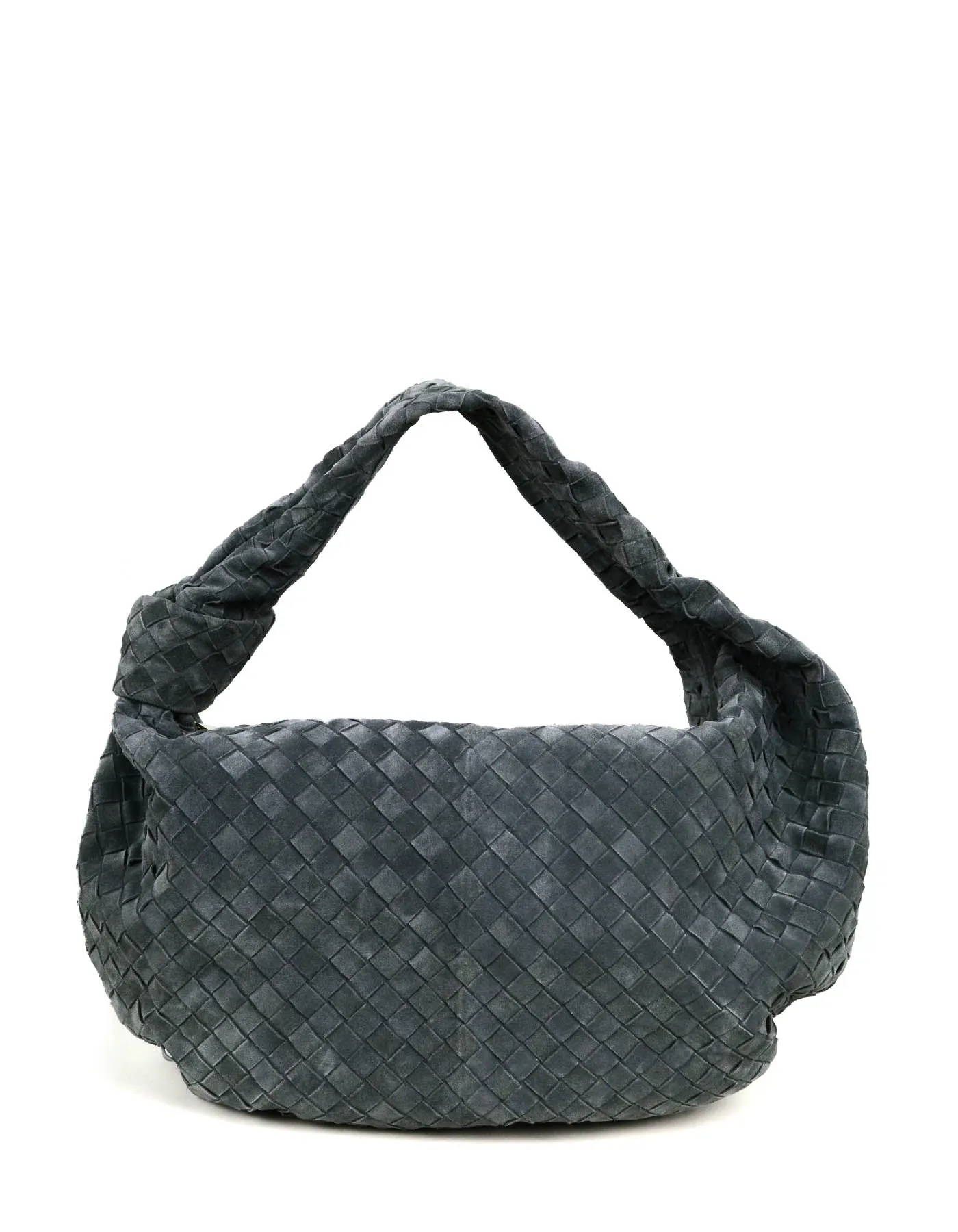 Bottega Veneta Grey Suede Medium Jodie Hobo Bag
