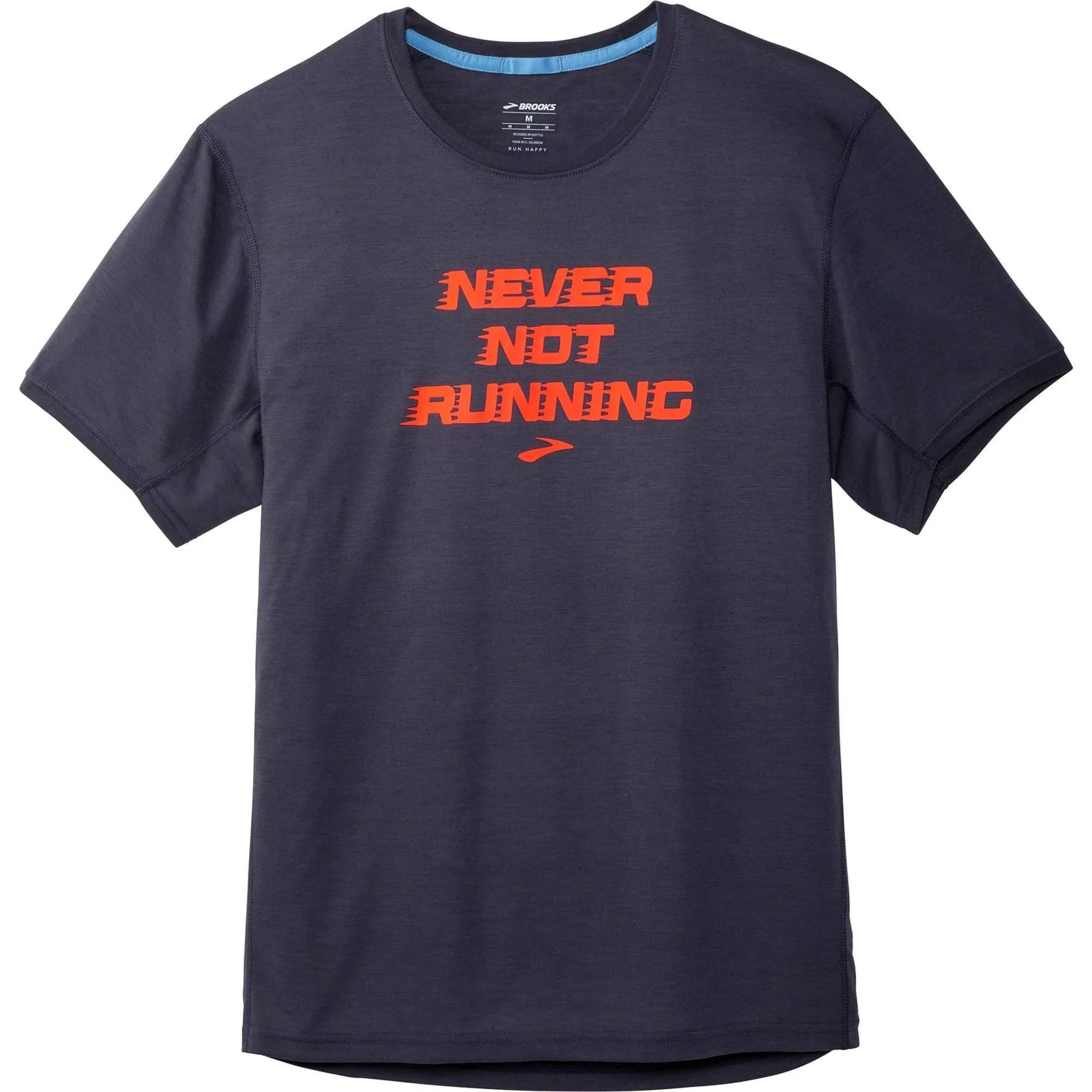 Brooks Distance Graphic Short Sleeve Mens Running Top - Grey