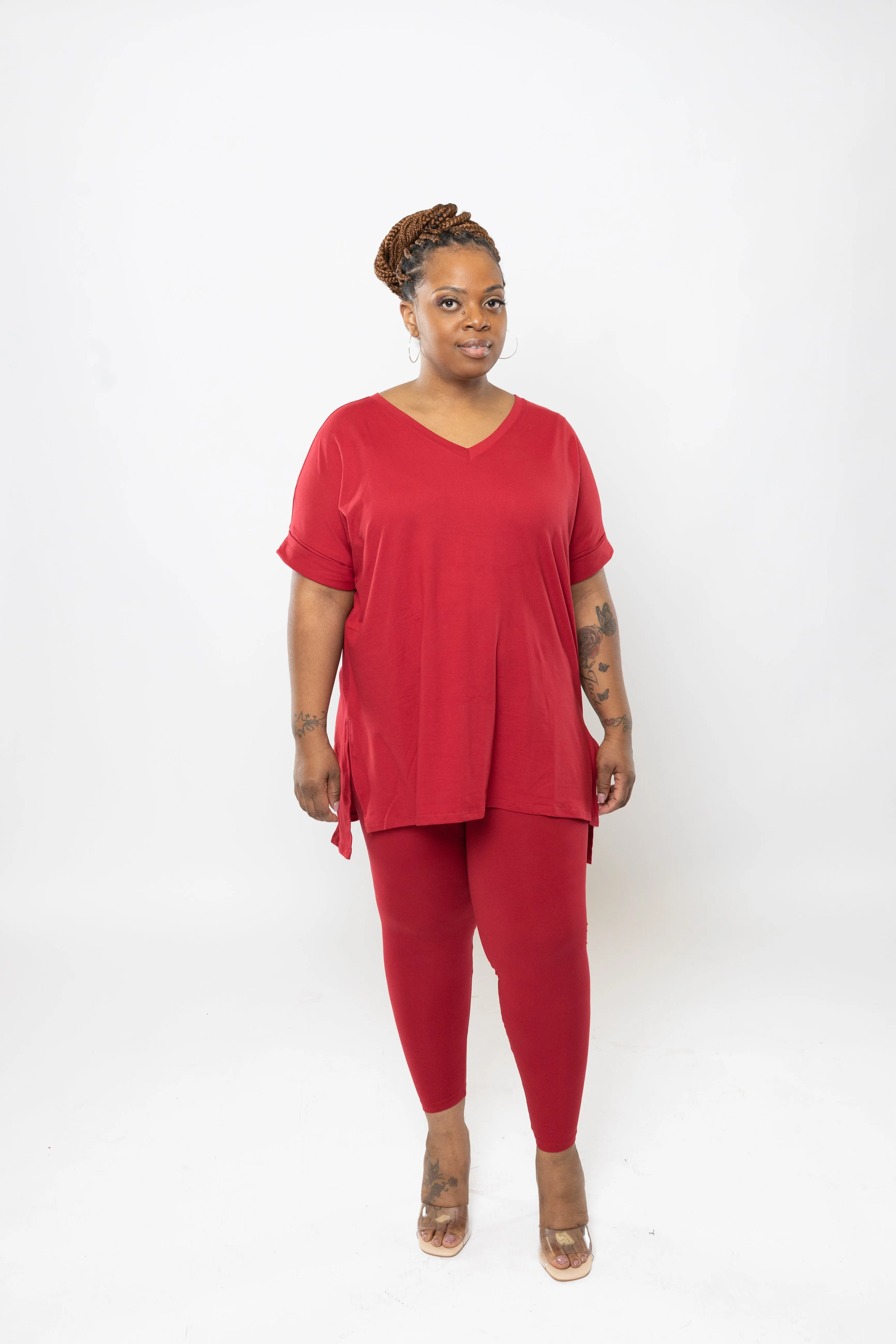Buttery Soft 2 Piece V Neck Lounge Wear Set