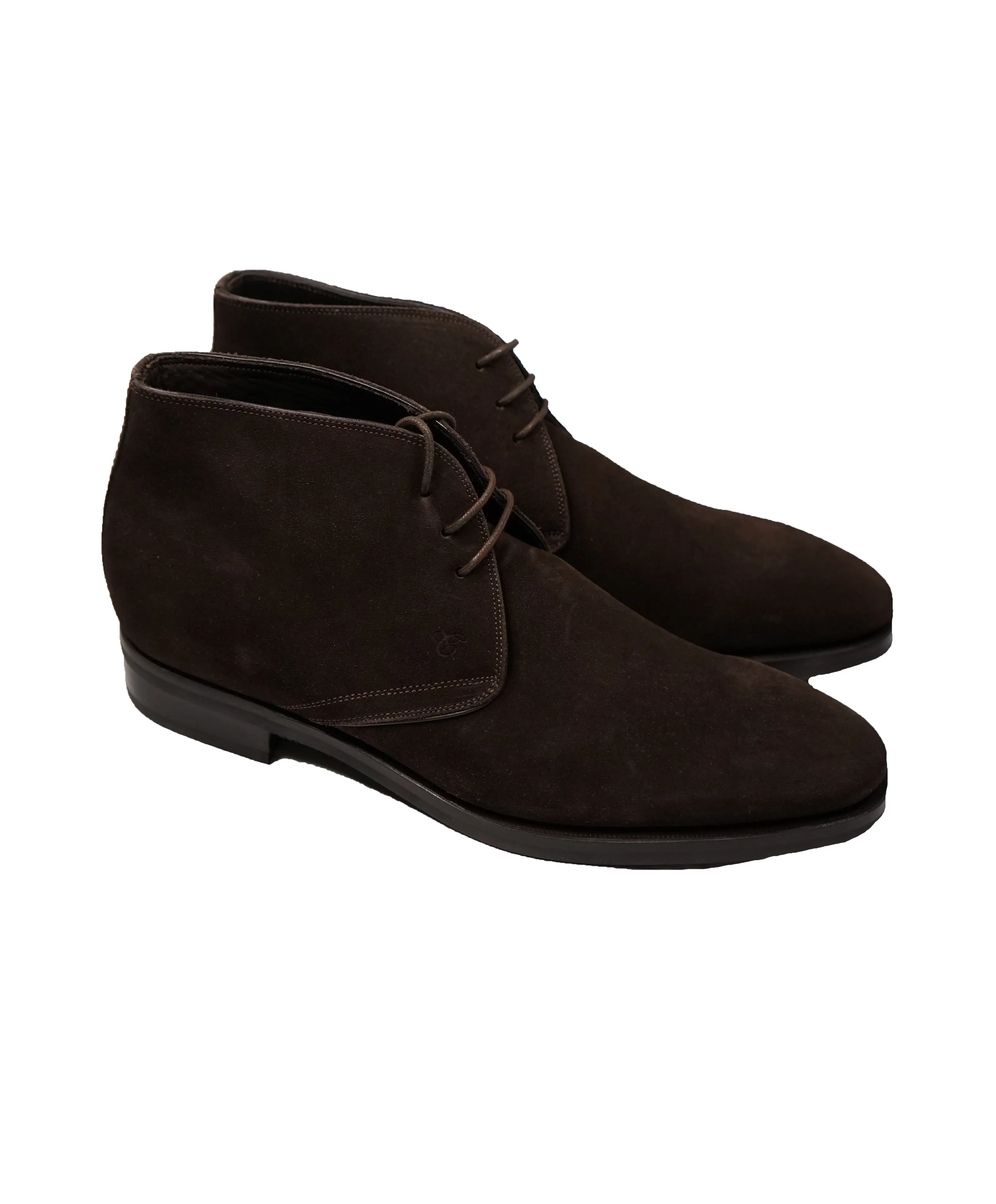 CANALI - Brown Suede Lace-Up Ankle Boots - 8.5
