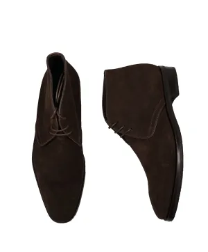 CANALI - Brown Suede Lace-Up Ankle Boots - 8.5