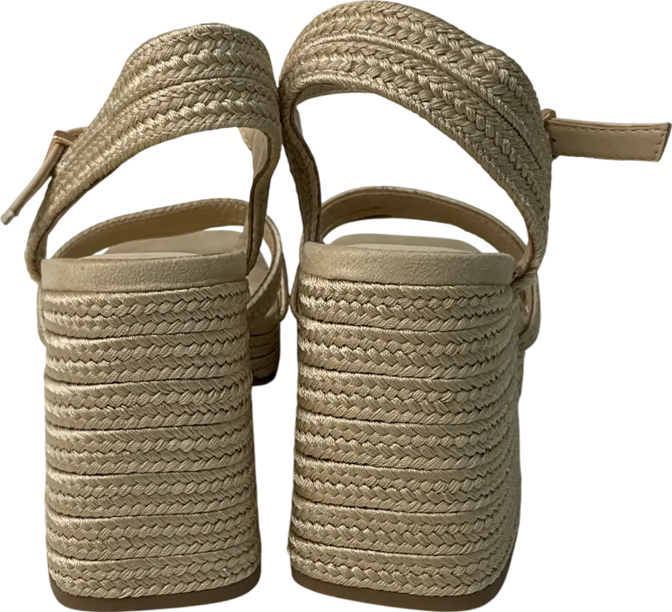 catwalk Nude Woven Block Heel Sandal UK 5 EU 38 👠