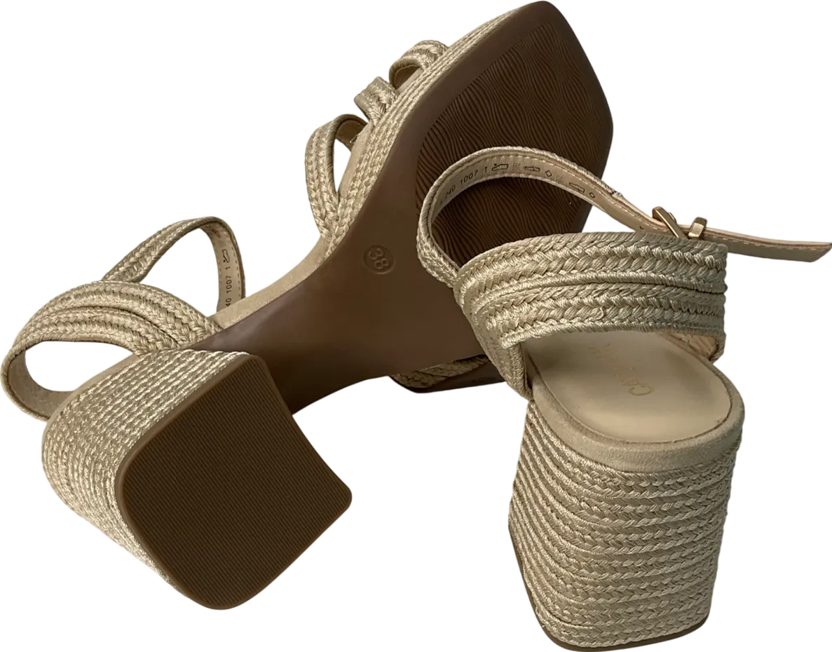 catwalk Nude Woven Block Heel Sandal UK 5 EU 38 👠