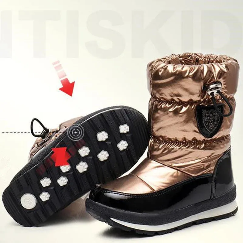 Children Snow Boots Winter Plus Velvet Warm Cotton Shoes Parent-child Boots Unisex Baby Wool Boots Kid Shoes