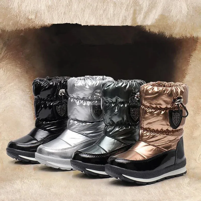 Children Snow Boots Winter Plus Velvet Warm Cotton Shoes Parent-child Boots Unisex Baby Wool Boots Kid Shoes