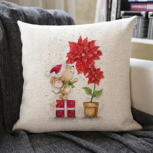 Christmas Themed Linen Pillowcase