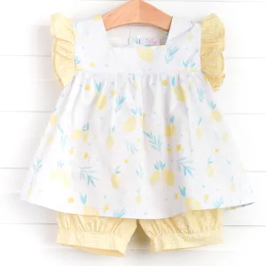 Citrus Sweetheart Short Set, Yellow