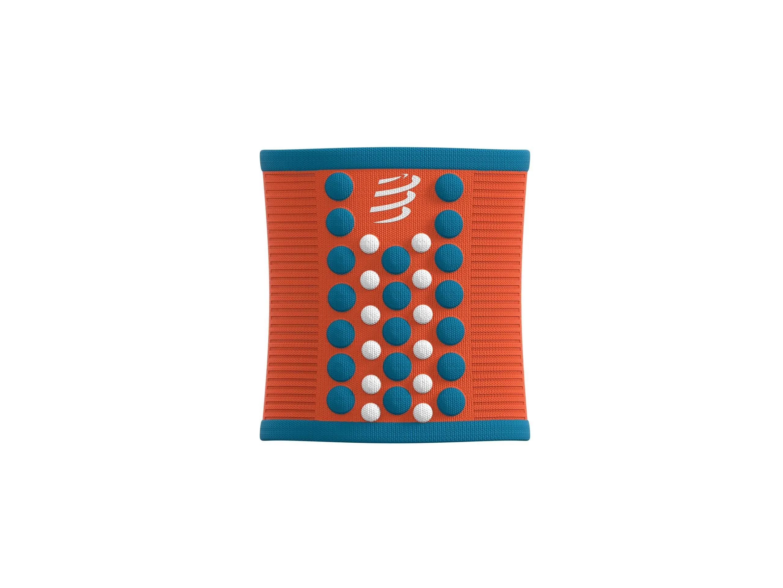 Compressport Unisex's Sweatbands 3D.Dots (Pair) - Orangeade/Fjord Blue