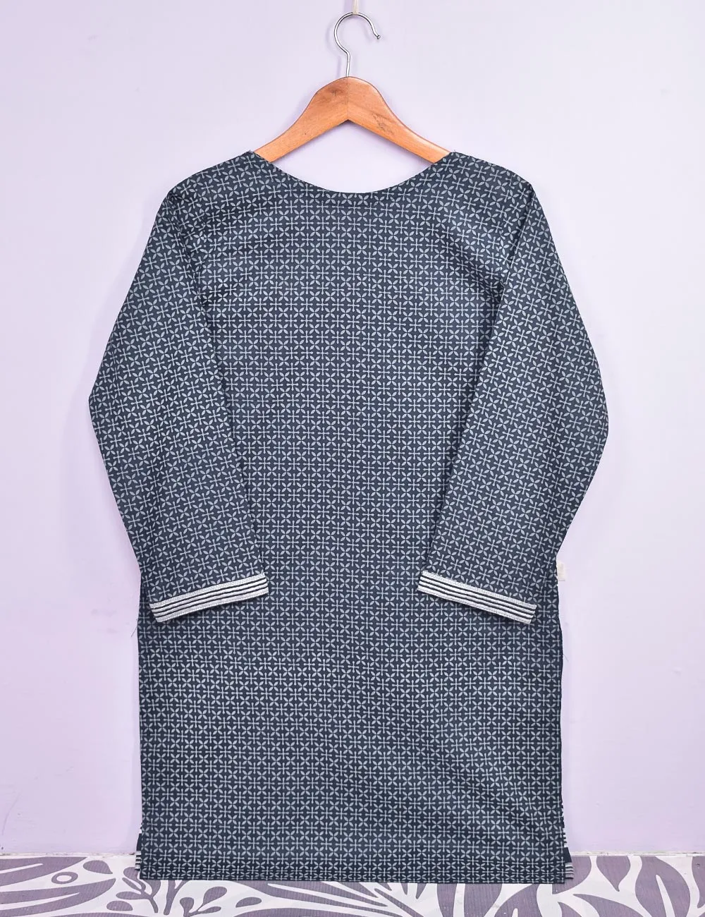 Cotton Printed & Embroidered Kurti - Sunny (P-199-19-Blue)