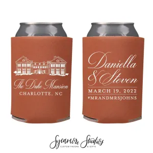 Custom Venue Illustration - Wedding Can Cooler #189R