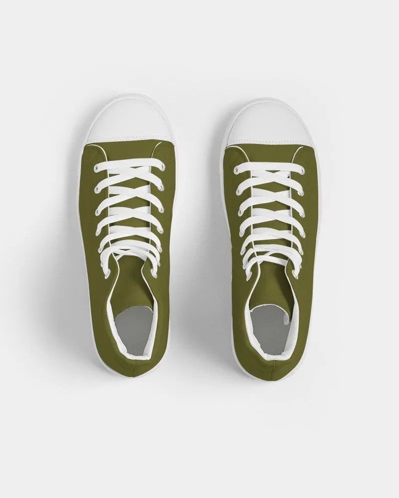 Dark Midtone Yellow High-Top Canvas Sneakers | Women's | C0M0Y80K80