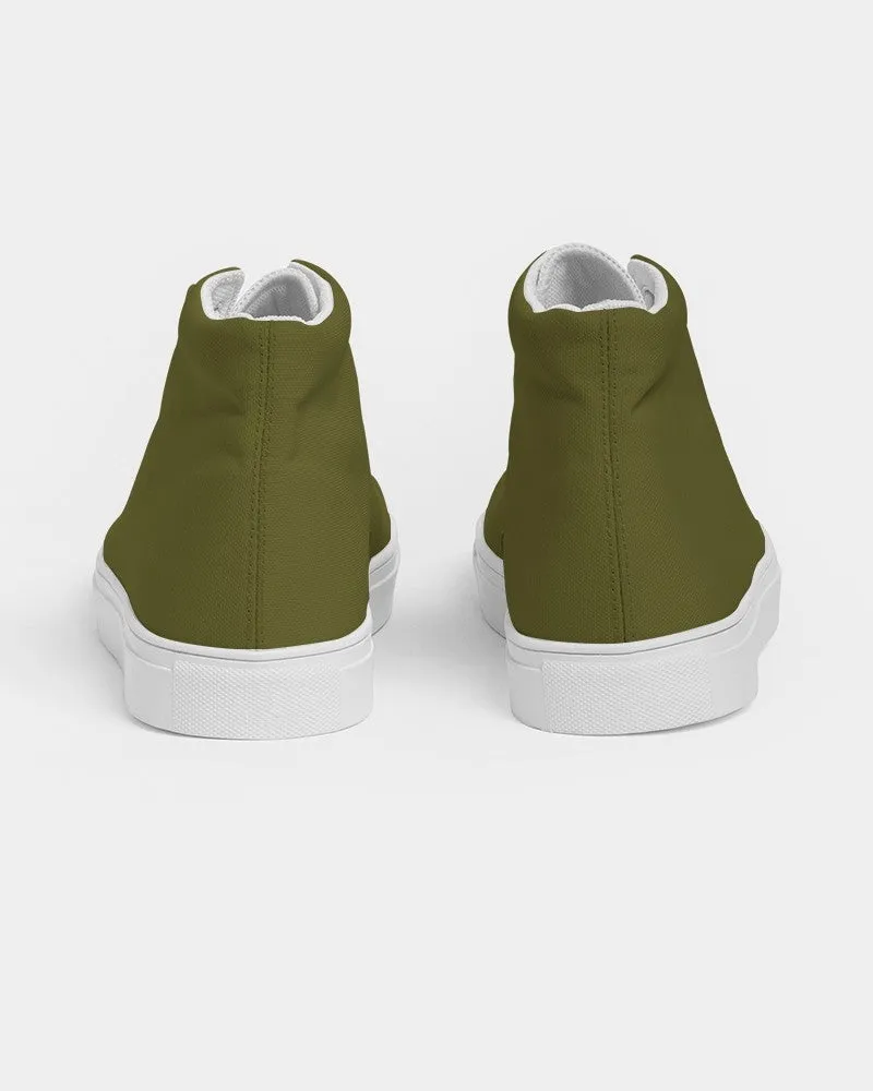 Dark Midtone Yellow High-Top Canvas Sneakers | Women's | C0M0Y80K80