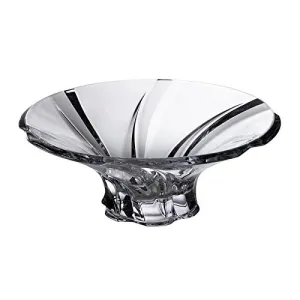 Decorative Crystal Fruit Bowl "Oklahoma Purple" 12-in, Elegant Centerpiece Bud
