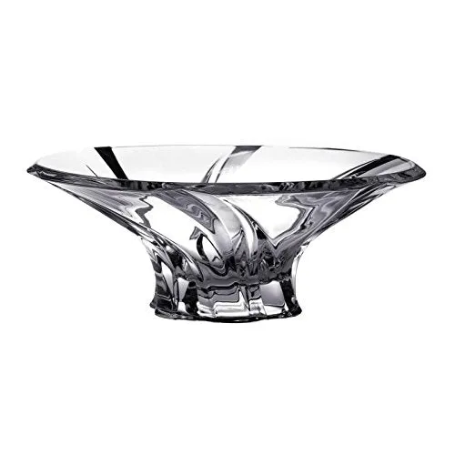 Decorative Crystal Fruit Bowl "Oklahoma Purple" 12-in, Elegant Centerpiece Bud