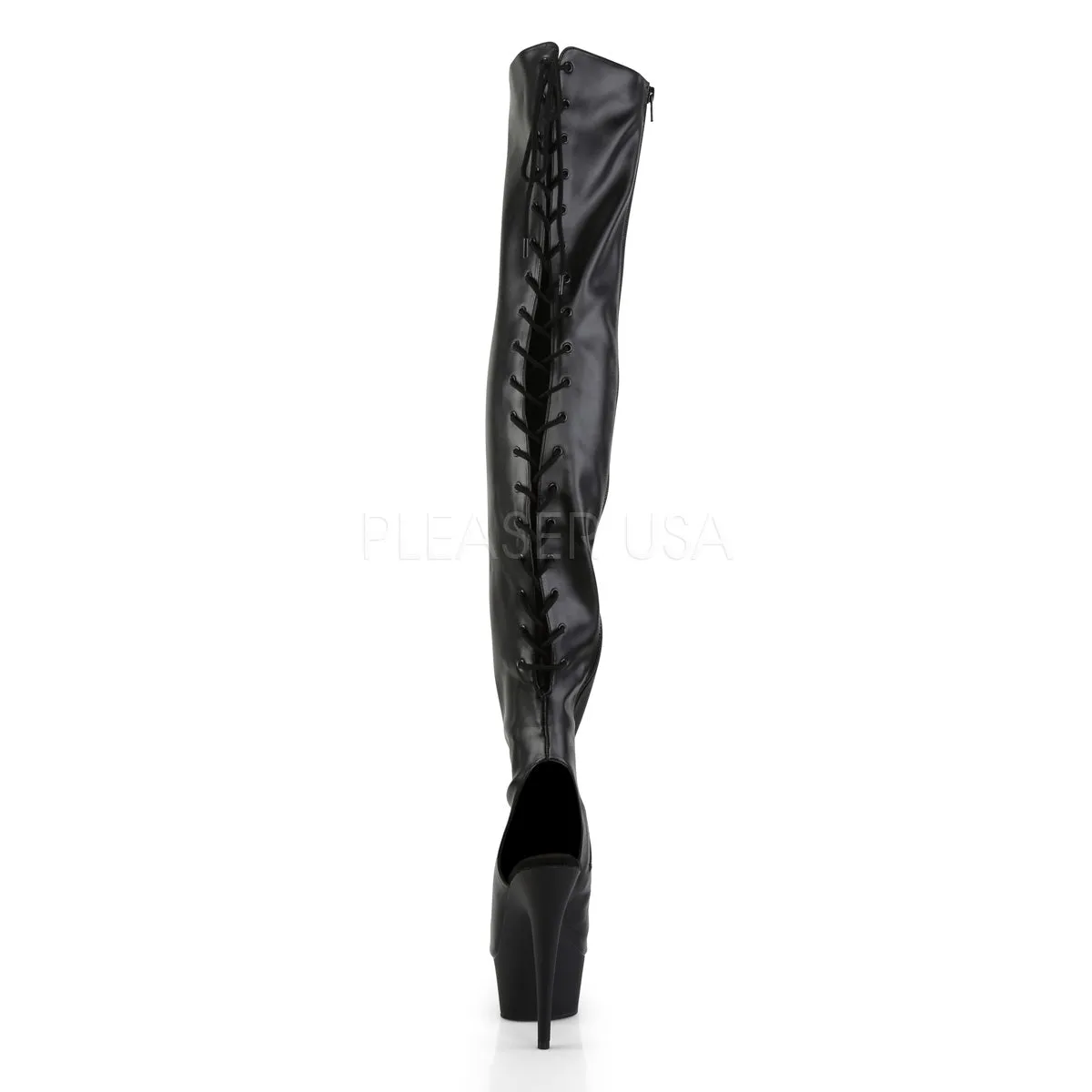 DELIGHT-3017  Black Str Faux Leather/Black