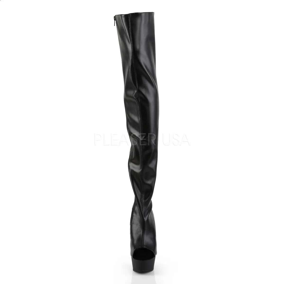 DELIGHT-3017  Black Str Faux Leather/Black