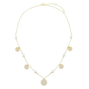 Disc x Pearl Chain Necklace
