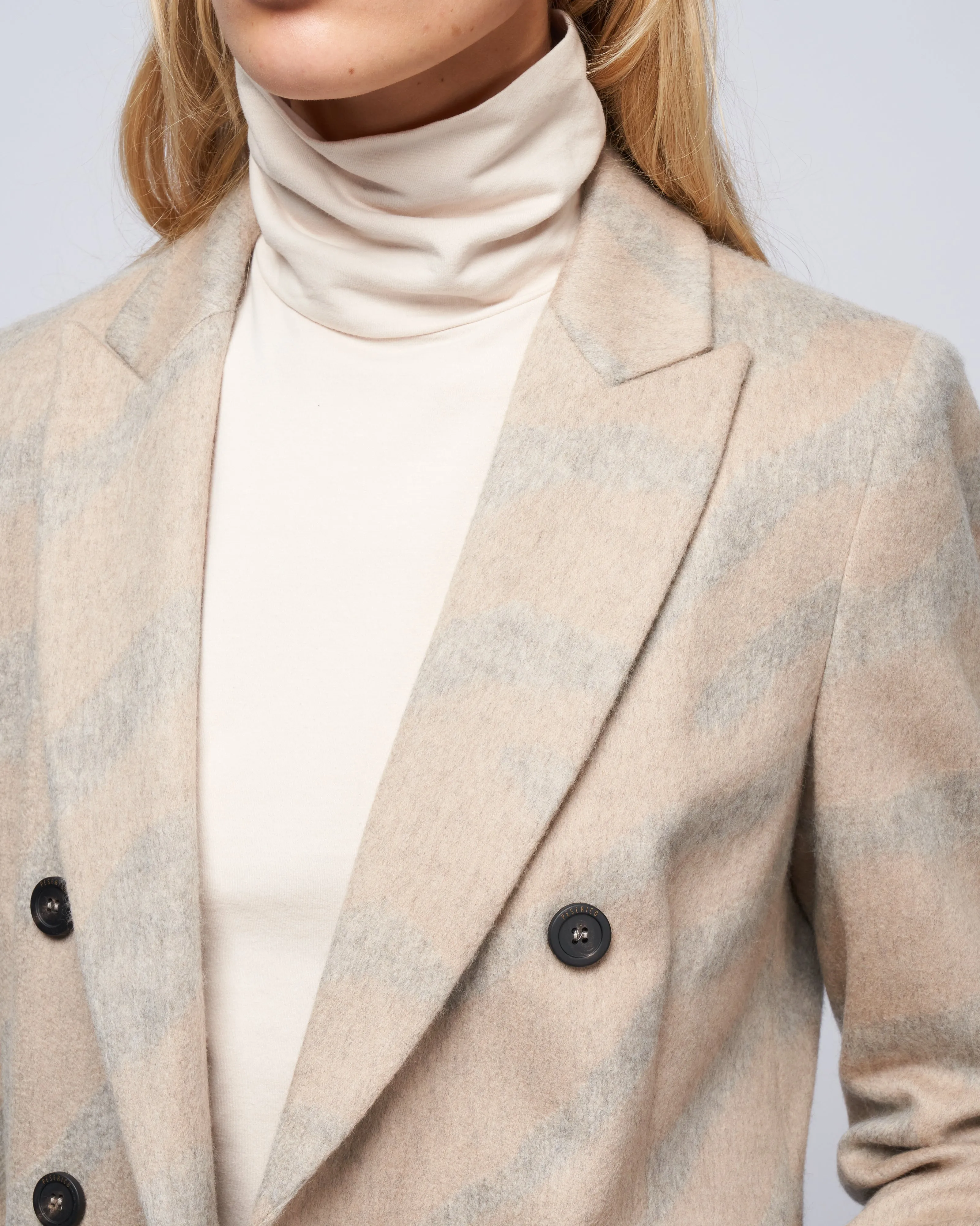 double breast blazer - tavertine melange grey