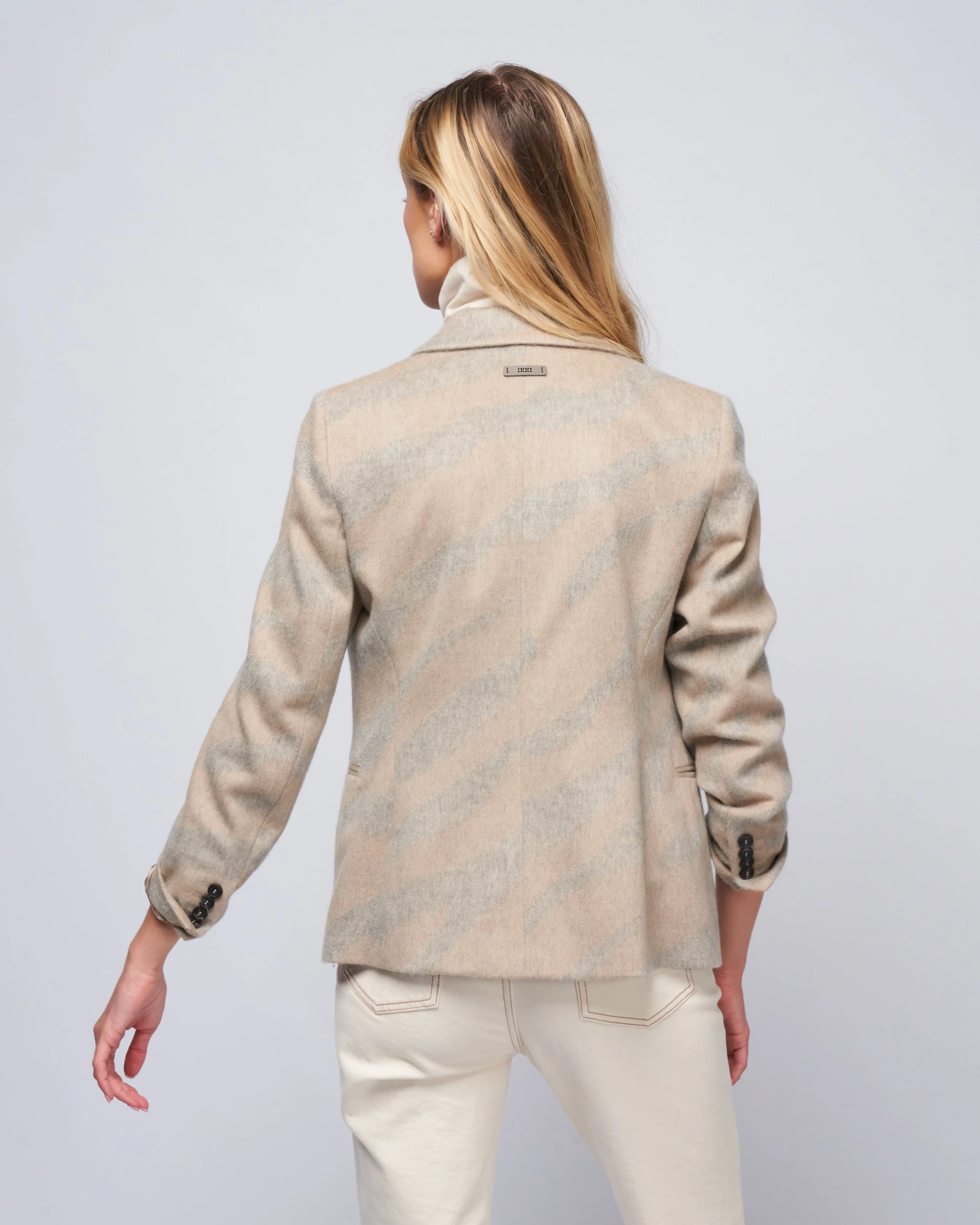 double breast blazer - tavertine melange grey