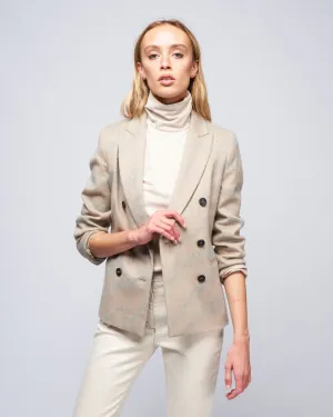 double breast blazer - tavertine melange grey